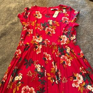 NWT Loft Pink Floral Dress